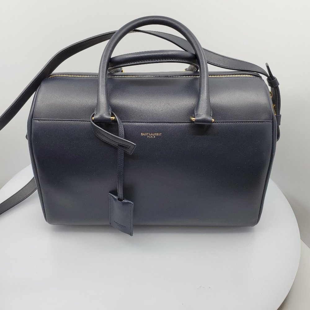 Saint Laurent 12Hour Duffle Purse Blue Leather bag - Picture 2 of 9